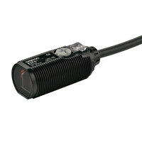 Czujnik optyczny, gwint M18, tworzywo sztuczne, czerwona dioda LED, odbiciowy-zaporowy, obiekt przezroczysty, 2 m, NPN, Light-ON/Dark-ON, kabel 2 m (E3FA-BN12 2M) - Omron