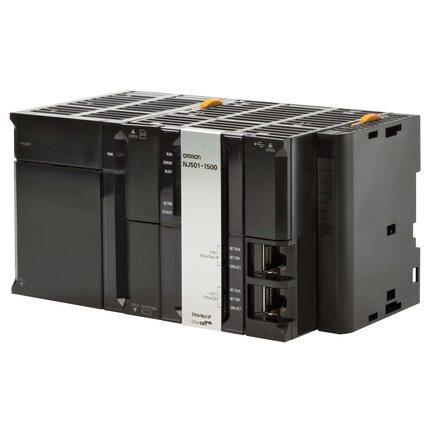 Procesor Sysmac NJ5, pamięć 20 MB, wbudowany EtherCAT (64 osie serwo, łącznie 192 węzły EtherCAT) i EtherNet/IP (NJ501-1500) - Omron