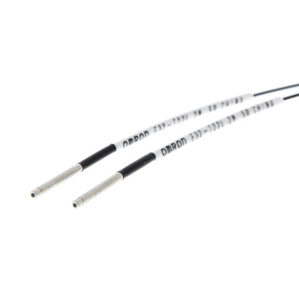 Głowica czujnika optycznego zaporowego, wiązka przelotowa, detekcja dalekiego zasięgu, cylindryczny osiowy, średnica 2 mm, światłowód R10, kabel 2 m (E32-T22L 2M) - Omron