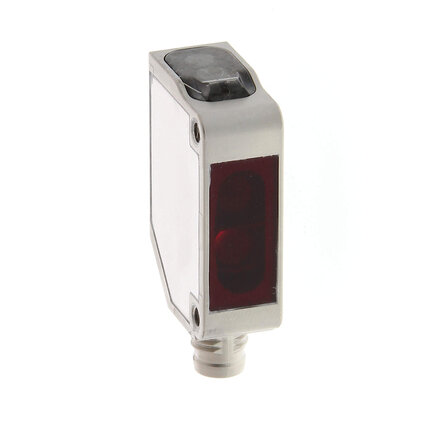 Czujnik fotoelektryczny, prostokątna Obudowa, stal nierdzewna, czerwona dioda LED, tłumienie tła, 200 mm, NPN, Light-ON, złącze M8 4-pinowe (E3ZM-LS69X) - Omron