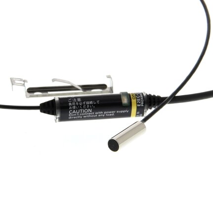 Wyłącznik czujników zbliżeniowych, indukcyjny, wzmacniacz zintegrowany z kablem, śr. 5,4 mm, ekranowany, 1,5 mm, DC, 2-przewodowy, NO, kabel 2 m (E2EC-C1R5D1 2M) - Omron