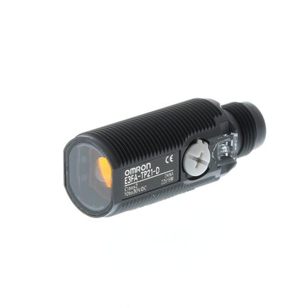 Czujnik optyczny zaporowy, gwint M18, tworzywo sztuczne, czerwona dioda LED, wiązka przelotowa, Odbiornik, 20 m, PNP, Light-ON/Dark-ON, złącze M12 (E3FA-TP21-D) - Omron