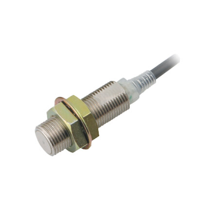 Wyłącznik zbliżeniowy, indukcyjny, odporny na opiłki Al, mosiądz niklowy, krótki korpus, M12, ekranowany, 2 mm, DC, 2-przewodowy, NO, kabel 2 m (E2EZ-X2D1-N 2M) - Omron