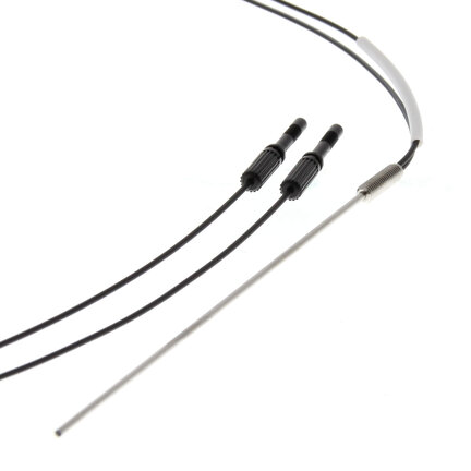 Głowica czujnika światłowodowego, rozproszona, M3 cylindryczna osiowa z tulejką, średnica 1,2 mm, długość 90 mm, włókno R10, kabel 2 m (E32-DC200F) - Omron