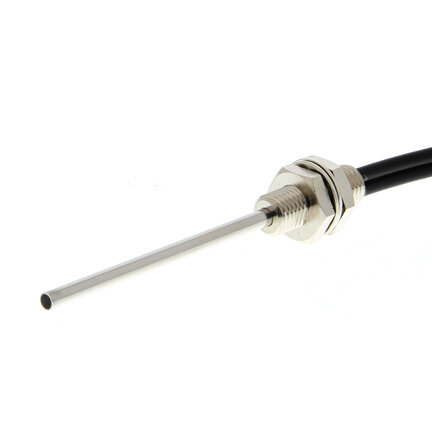 Głowica czujnika światłowodowego, rozproszona, cylindryczna osiowa M6 z tulejką, średnica 2,5 mm, długość 40 mm, włókno R25, kabel 2 m (E32-DC200B4 2M) - Omron