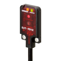 Czujnik fotoelektryczny, rozproszony, 5-30 mm, DC, 3-przewodowy, PNP, light-on, płaski, mocowanie M2, kabel robota 2 m (E3T-FD13R 2M) - Omron