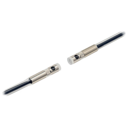 Głowica czujnika optycznego zaporowego, przelotowa, cylindryczna promieniowa, średnica 5 mm, włókno R40 odporne na chemikalia i oleje, kabel 2 m (E32-T14F 2M) - Omron