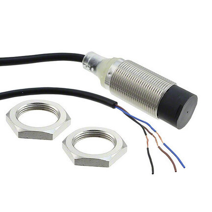 Wyłącznik zbliżeniowy, indukcyjny, mosiądz niklowy, krótki korpus, M18, nieekranowany, 10 mm, DC, 3-przewodowy, PNP NC, kabel 2 m (E2B-M18KN10-WP-B2 2M) - Omron