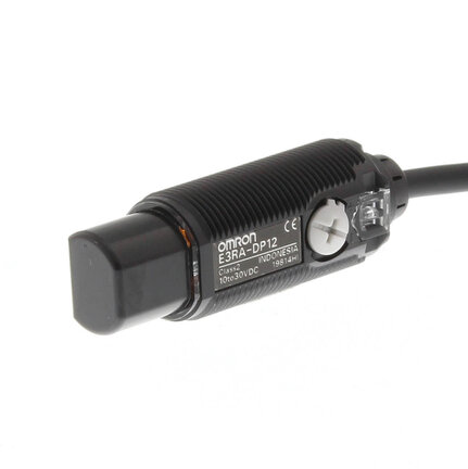 Czujnik fotoelektryczny, gwint M18, promieniowy, tworzywo sztuczne, czerwona dioda LED, rozproszona, 100 mm, PNP, Light-ON/Dark-ON, kabel 2 m (E3RA-DP11 2M) - Omron