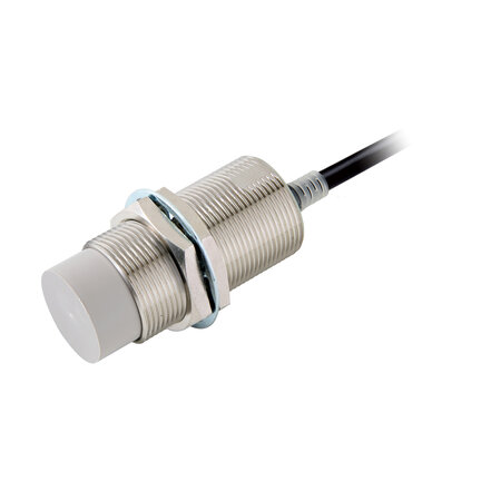 Wyłącznik zbliżeniowy, indukcyjny, mosiądz niklowy, długi korpus, M30, nieekranowany, 20 mm, DC, 2-przewodowy, NC, z polaryzacją, kabel 2 m (E2E-X20MD2L 2M) - Omron