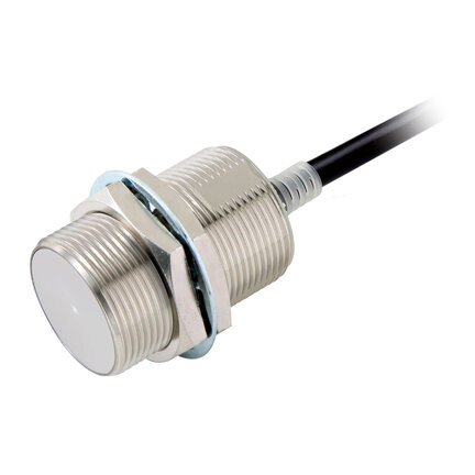 Wyłącznik zbliżeniowy, indukcyjny, mosiądz niklowy, krótki korpus, M30, ekranowany, 15 mm, DC, 2-przewodowy, NC, bez polaryzacji, kabel 2 m (E2E-X15D2-T 2M) - Omron