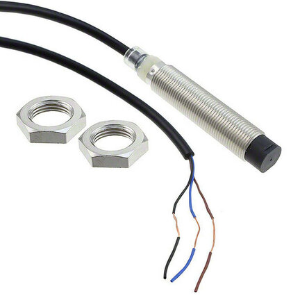 Wyłącznik zbliżeniowy, LITE, indukcyjny, mosiądz niklowy, długi korpus, M12, nieekranowany, 8 mm, DC, 3-przewodowy, PNP-NO, kabel 2 m (E2B-M12LN08-WP-B1 2M) - Omron
