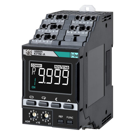 Urządzenie monitorujące rezystancję grzałki, 24 VAC/VDC, tranzystorowe wyjście sterujące, Pchający Plus, wyświetlacz LCD, RS-485/Modbus/RTU (K7TM-A2MD) - Omron