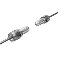 Głowica czujnika optycznego zaporowego, przelotowa, cylindryczna osiowa, średnica 7,2 mm, włókno R4 odporne na chemikalia i oleje, kabel 2 m (E32-T11F 2M) - Omron