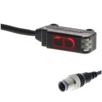 Czujnik fotoelektryczny, miniaturowy, boczny, odbiciowy, 5-30 mm, DC, 3-przewodowy, PNP, light-on, złącze pigtail M12 (E3T-SL24-M1TJ 0.3M) - Omron
