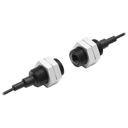 Głowica czujnika optycznego zaporowego, wiązka przelotowa, detekcja dalekiego zasięgu, cylindryczny osiowy M14, światłowód R25, kabel 10 m (E32-T17L 10M) - Omron