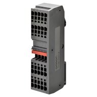 Interfejs systemu okablowania ze wskaźnikiem prawidłowego włożenia kabla, przekrój nominalny 1,5 mm2, 20 styków, czerwony krótki pasek (XW6T-COM1.5X20RD) - Omron
