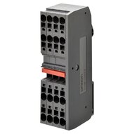 Interfejs systemu okablowania ze wskaźnikiem prawidłowego włożenia kabla, przekrój nominalny 2,5 mm2, 16 styków, czerwony krótki pasek (XW6T-COM2.5X16RD) - Omron