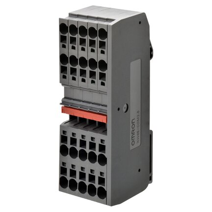 Interfejs systemu okablowania ze wskaźnikiem prawidłowego włożenia kabla, przekrój nominalny 2,5 mm2, 20 styków, czerwony krótki pasek (XW6T-COM2.5X20RD) - Omron