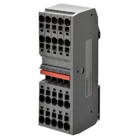 Interfejs systemu okablowania ze wskaźnikiem prawidłowego włożenia kabla, przekrój nominalny 2,5 mm2, 20 styków, czerwony krótki pasek (XW6T-COM2.5X20RD) - Omron