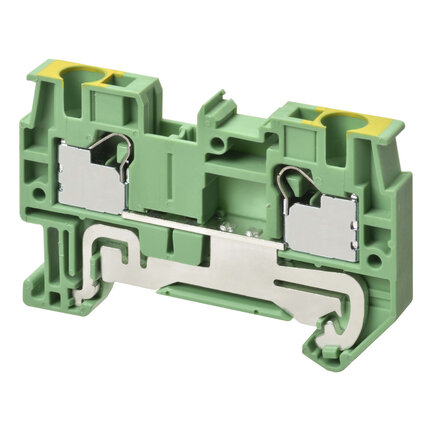 Listwa zaciskowa uziemienia na szynę DIN z przyłączem push-in plus do montażu na TS 35, przekrój poprzeczny 4 mm2, kolor zielony/żółty (XW5G-P4.0-1.1-1) - Omron