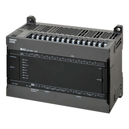 Kompaktowy sterownik PLC serii CP2E - typ standardowy; 24 DI, 16 DO; wyjście przekaźnikowe; zasilanie 220 VAC; pamięć programu 8 k kroków (CP2E-S40DR-A) - Omron