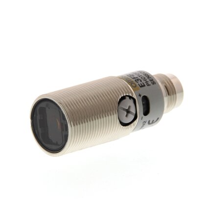 Czujnik optyczny, gwint M18, metal, czerwona dioda LED, odbiciowy-zaporowy, obiekt przezroczysty, 500 mm, PNP, Light-ON/Dark-ON, złącze M12 (E3FB-BP21) - Omron