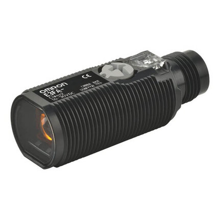 Czujnik optyczny, gwint M18, tworzywo sztuczne, czerwona dioda LED, wiązka przelotowa, Odbiornik, 20 m, NPN, Light-ON/Dark-ON, złącze M12 (E3FA-TN21-D) - Omron