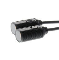 Czujnik optyczny zaporowy, gwint M18, tworzywo sztuczne, czerwona dioda LED, wiązka przelotowa, 15 m, NPN, Light-ON/Dark-ON, kabel 2 m (E3F1-TN11 2M) - Omron