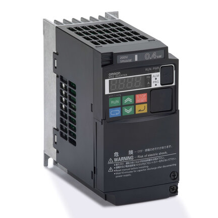 Falownik MX, 0,4/0,55 kW (HD/ND), 3,0/3,5 A (HD/ND), 200 VAC, wejście 1~, wektor bezczujnikowy, maks. częstotliwość wyjściowa 580 Hz (3G3MX2-AB004-E) - Omron