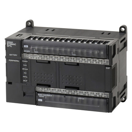 PLC, zasilanie 24 VDC, wejścia 24 x 24 VDC, wyjścia 16 x PNP 0,3 A, program 10 tys. kroków + pamięć danych 32 tys. słów (CP1L-M40DT1-D) - Omron