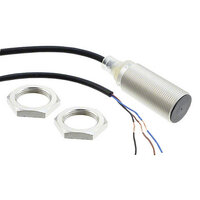 Wyłącznik zbliżeniowy, indukcyjny, mosiądz niklowy, krótki korpus, M18, ekranowany, 8 mm, DC, 3-przewodowy, PNP NO, kabel 5 m (E2B-M18KS08-WP-B1 5M) - Omron