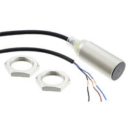 Wyłącznik zbliżeniowy, indukcyjny, mosiądz niklowy, krótki korpus, M18, ekranowany, 8 mm, DC, 3-przewodowy, PNP NC, kabel 2 m (E2B-M18KS08-WP-B2 2M) - Omron