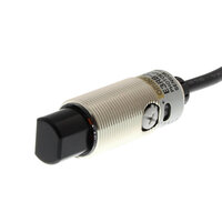 Czujnik fotoelektryczny, gwint M18, promieniowy, metalowy, czerwona dioda LED, rozproszona, 300 mm, NPN, Light-ON/Dark-ON, kabel 2 m (E3RB-DN12 2M) - Omron