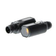 Czujnik optyczny zaporowy, gwint M18, tworzywo sztuczne, czerwona dioda LED, wiązka przelotowa, 15 m, NPN, Light-ON/Dark-ON, złącze M12 (E3F1-TN21) - Omron