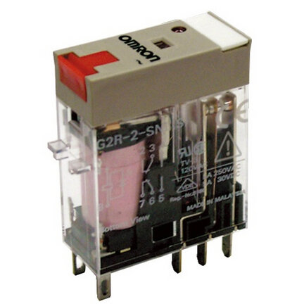 Przekaźnik, Wtyczka, DPDT, 5 A, mech. i wskaźnik LED, przycisk testowy, 240 VAC (G2R-2-SNI 240VAC (S)) - Omron