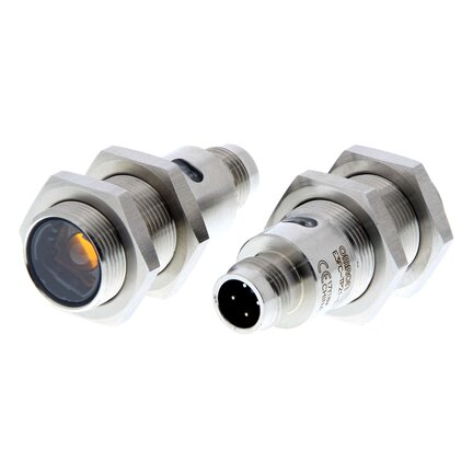 Czujnik optyczny zaporowy, gwint M18, stal nierdzewna, czerwona dioda LED, wiązka przelotowa, 20 m, PNP, Light-ON/Dark-ON, złącze M12 (E3FC-TP21) - Omron