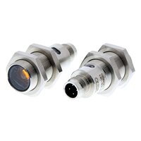 Czujnik optyczny zaporowy, gwint M18, stal nierdzewna, czerwona dioda LED, wiązka przelotowa, 20 m, NPN, Light-ON/Dark-ON, złącze M12 (E3FC-TN21) - Omron