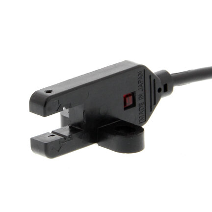 Fotokomórka, Kształt-T, szerokość szczeliny 5 mm, wskaźnik włączenia, L-ON, 5-24 Vdc, NPN, kabel 2 m (EE-SX872 2M) - Omron