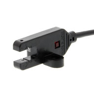 Mikroczujnik fotoelektryczny, Kształt-T, szerokość szczeliny 5 mm, wskaźnik zgaszonego światła, L-ON, 5 do 24 VDC, NPN, kabel 2 m (EE-SX872A 2M) - Omron