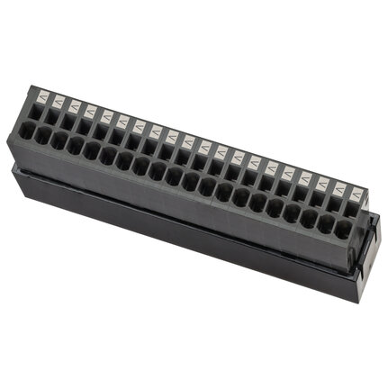 Interfejs okablowania z technologią push-in plus i wspólnymi terminalami, 10 A, 250 VAC/DC, montaż poziomy i pionowy na szynie DIN (XW2K-COM20P) - Omron