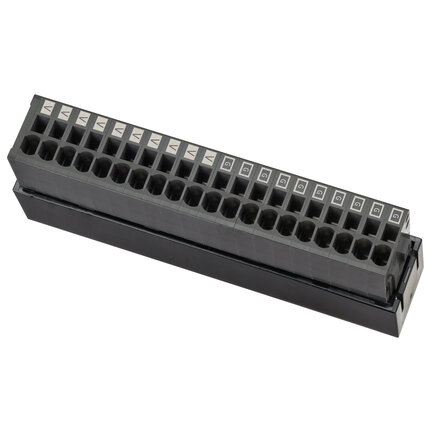 Interfejs okablowania z technologią push-in plus i wspólnymi terminalami, 10 A, 250 VAC/DC, montaż poziomy i pionowy na szynie DIN (XW2K-COM20) - Omron