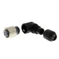 Złącze do montażu w terenie, gniazdo kątowe M12 (żeńskie), 4-biegunowe, kodowane A, połączenie lutowane, do kabli o średnicy 5-6 mm (XS2C-D422) - Omron