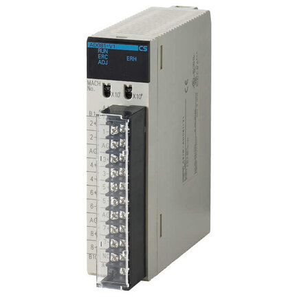 Analogowa jednostka wejściowa, 8 x wejścia 1 do 5 V, 0 do 5 V, 0 do 10 V, -10 do 10 V, 4 do 20 mA, rozdzielczość 1:4000 / 8000 (CS1W-AD081-V1) - Omron