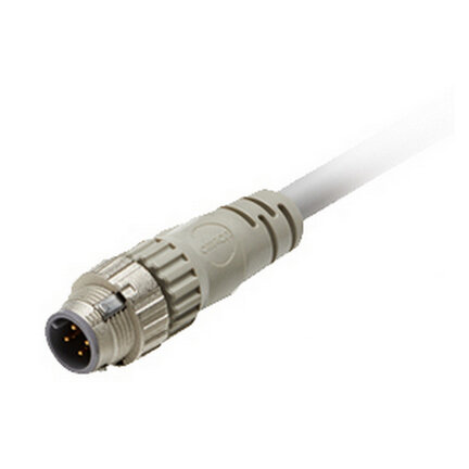 Kabel czujnika, wtyczka prosta Smartclick M12 (męska), 4-biegunowy, kodowany A, ognioodporny kabel robota z PVC, IP67, 5 m (XS5H-D421-G80-F) - Omron