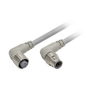 Kabel z wtyczką na obu końcach kabla, Gniazdo wtykowe kątowe Smartclick M12 (żeńskie), Wtyczka kątowa Smartclick M12 (męska) (XS5W-D422-G81-F) - Omron
