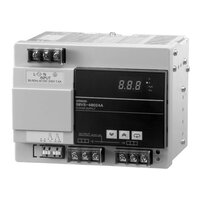 Zasilacz, 480 W, wejście 100-240 VAC, wyjście 24 VDC, 20 A, montaż na szynie DIN, wyświetlacz cyfrowy z napięciem i prądem pracy (S8VS-48024B) - Omron