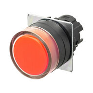 Przycisk A22NZ śr. 22, ramka plastikowa, PEŁNA OCHRONA, alternatywny, kolor czerwony nieprzezroczysty (A22NZ-BGA-NRA) - Omron