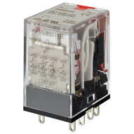 Przekaźnik, wtyczka, 14-stykowy, 4PDT, 6 A, wskaźniki mechaniczne i LED, tłumik cewki, blokowany przycisk testowy, 24 VDC (MY4IN-D2-GS 24VDC) - Omron