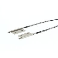 Głowica czujnika optycznego zaporowego, przelotowa, kwadratowa, średnica 2 mm, widok z boku, włókno elastyczne R1, kabel 2 m (E32-A04-1 2M) - Omron